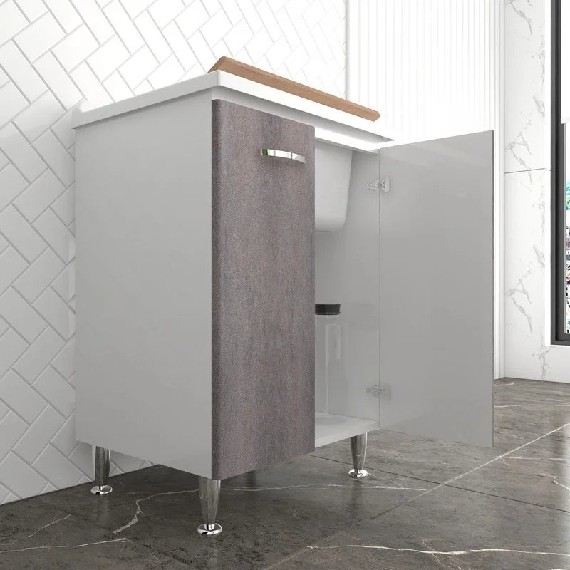 Lavatoio 60x50 corten grigio doppia anta