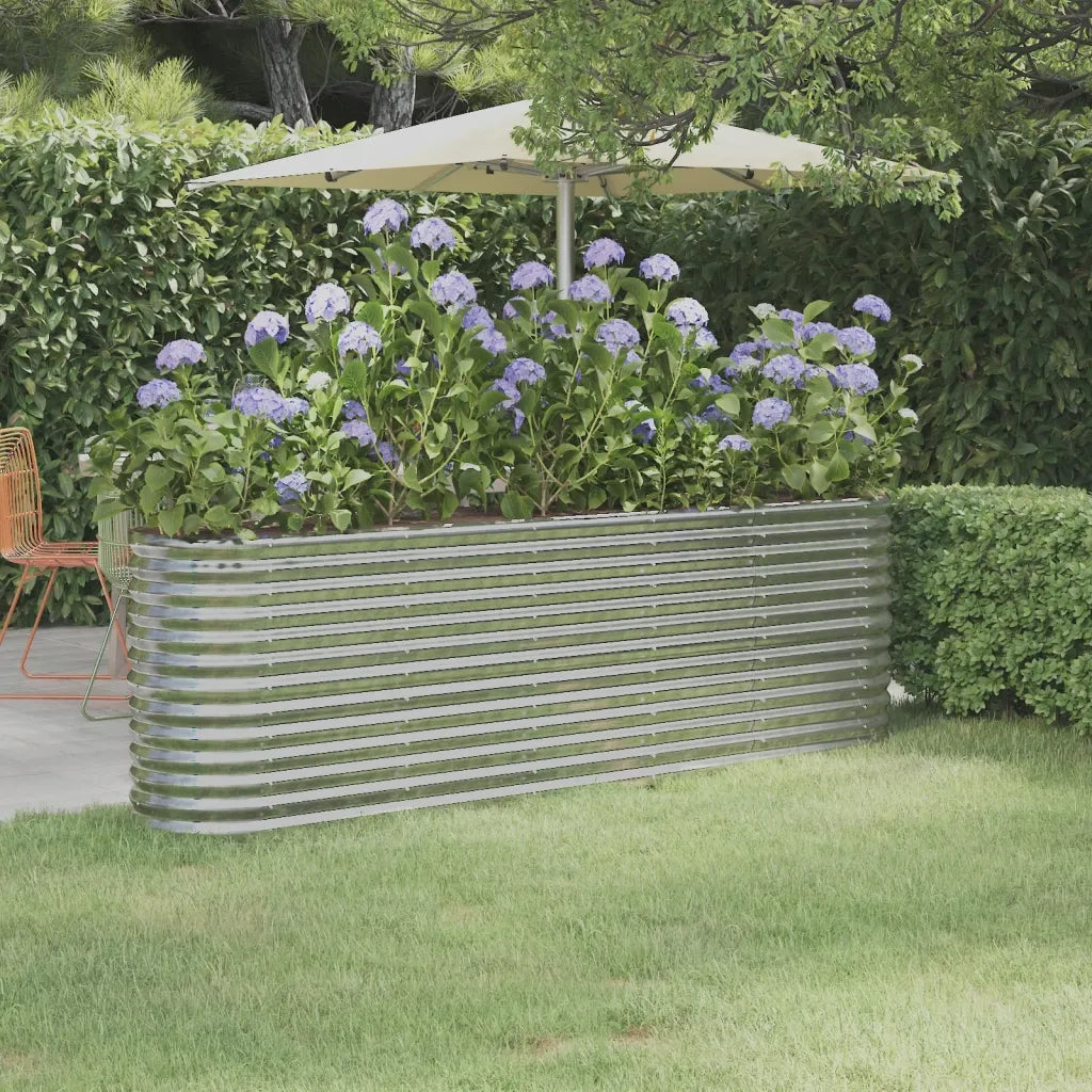 Letto Giardino Acciaio Zincato 224x40x68cm Argento 318902