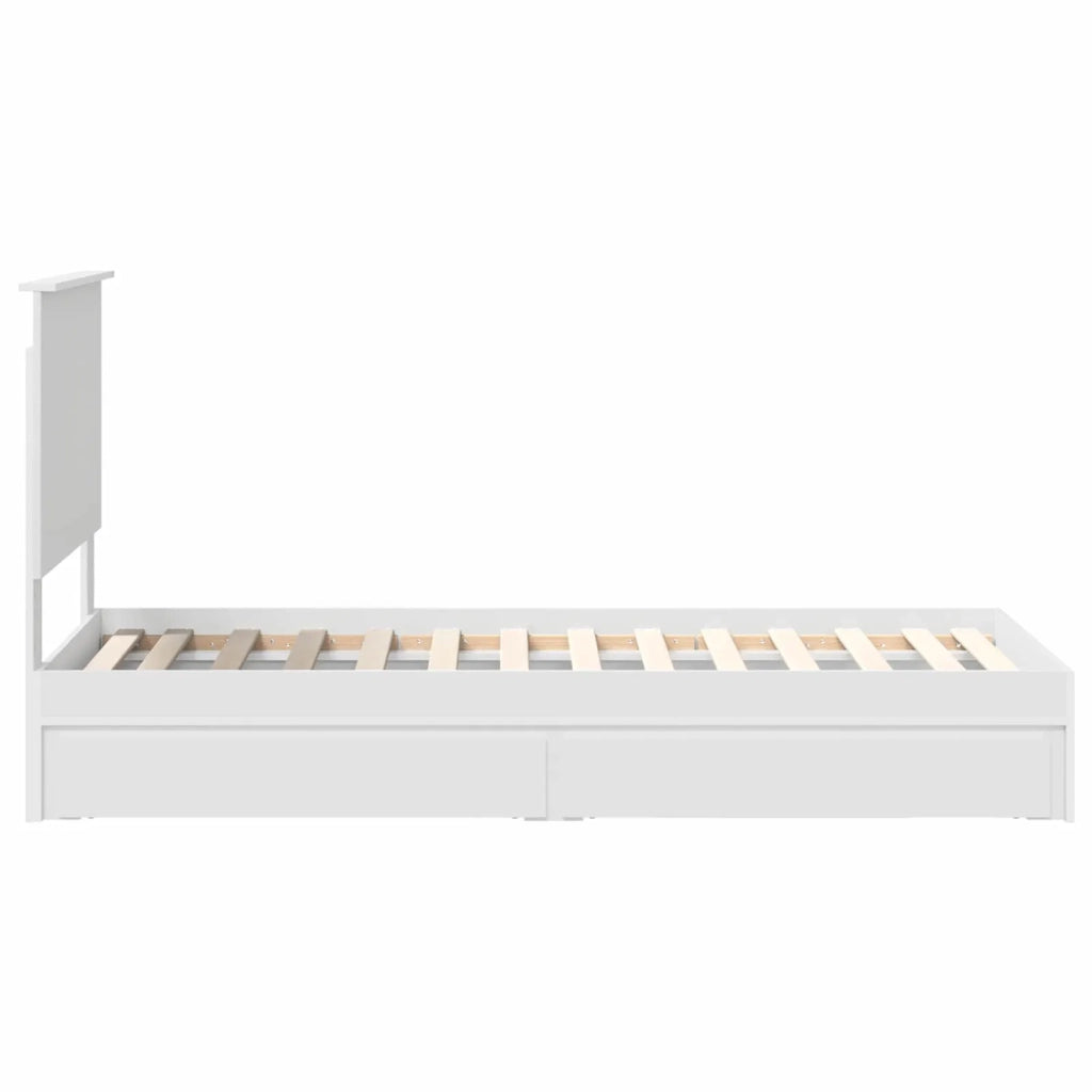 Letto con Contenitore Bianco 75 x 190 cm Legno multistrato