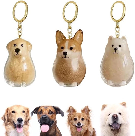 Sleutelhanger con Ricordo di un Cane - Sleutelhanger con Capelli di Animale - Sleutelhanger con Ricordo - Sleutelhanger Transparente - Sleutelhanger Compatto - Sleutelhanger Leggero - Sleutelhanger da Ricordo