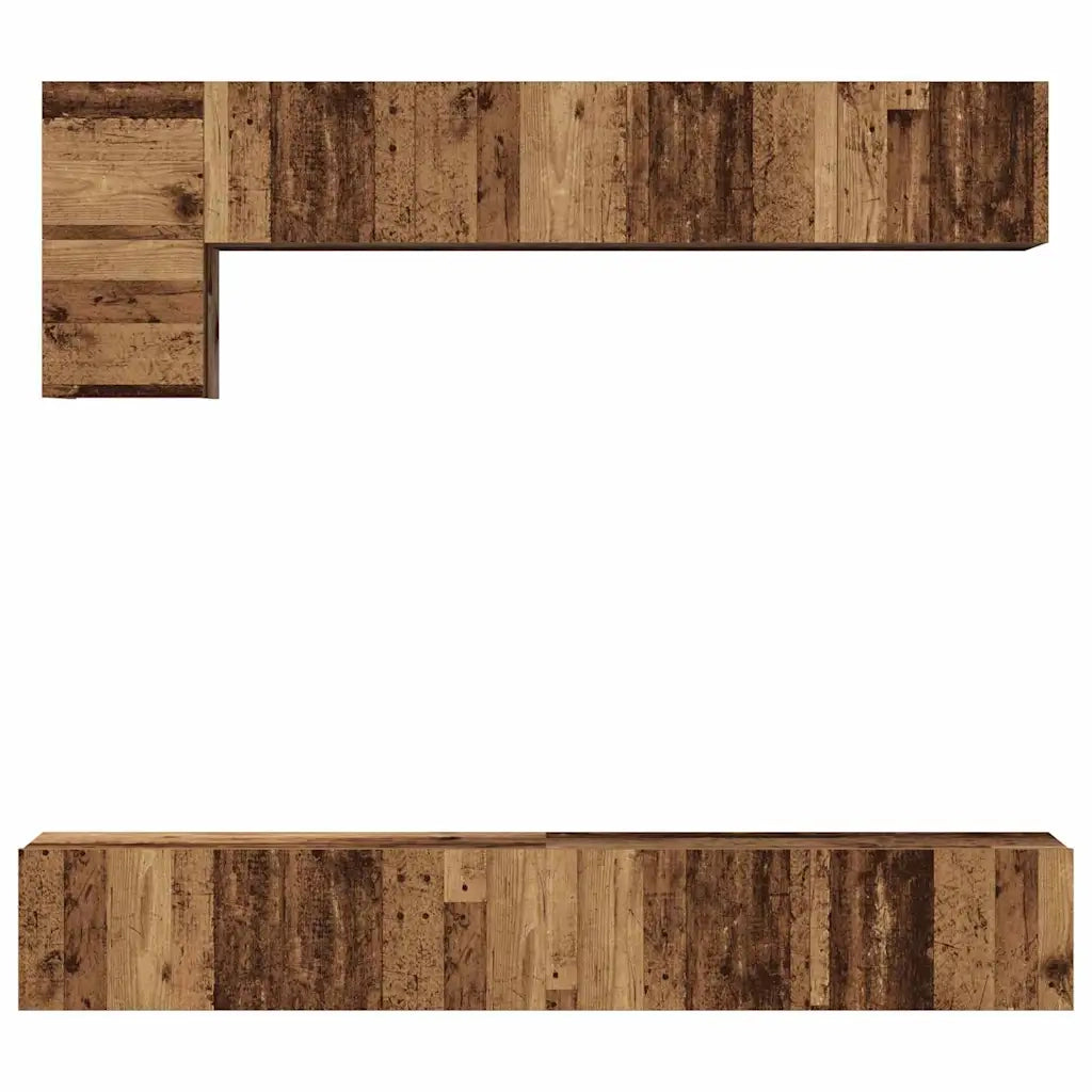 Set mobile TV 5 pz-Set di 5 Credenza per TV Legno vecchio Legno multistrato 724069