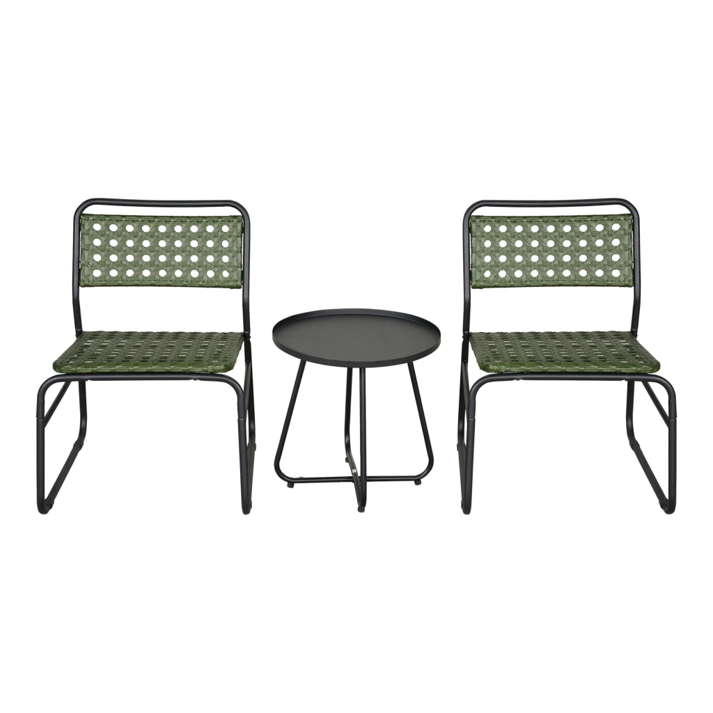Set da bistrot con tavolino e 2 sedie verde e nero 03_0009407