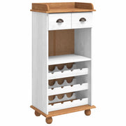 Mobile per vino ASKIM Bianco con Top al Miele 57 x 37 x 114 cm 4105444