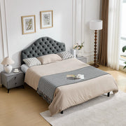 Letto Imbottito con Testiera Regolabile ¨C MINIMAL ¨C Velluto Grigio 140x200