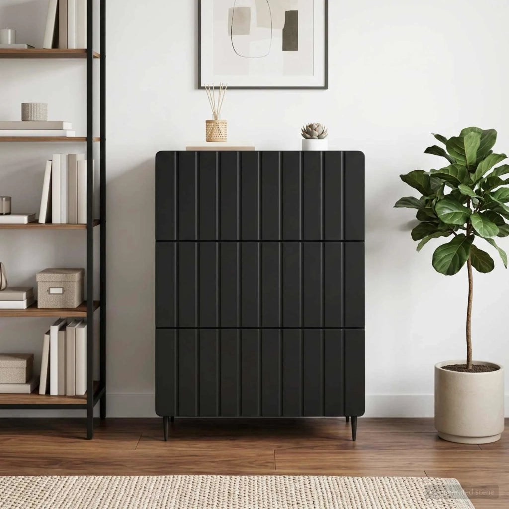Mobile con Cassetti Nero 66 x 34,5 x 92 cm Legno ingegnerizzato 894376