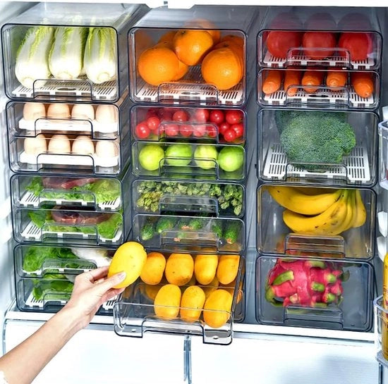 Organizzatore per frigorifero, set - camera di stockaggio, snack, lattine, cucina, ALTA QUALITÀ MATERIALE, 12 pezzi