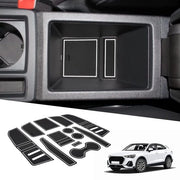 Accessori per Audi Q3 F3 2019-2023 2024 2025, mattoncini antislittamento per console centrale, supporto braccio in gomma, contenitore per bicchieri antislittamento, mattoncini antislittamento per porta, guaina porta Q3 Sportback S-Line RS.
