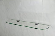 Pannello vetrato con angoli arrotondati, 3 misure (300 mm, 400 mm, 500 mm) e 3 colori (trasparente, bianco, nero) per bagno, cucina, camera da letto, vetro, incolore, 400 mm x 100 mm