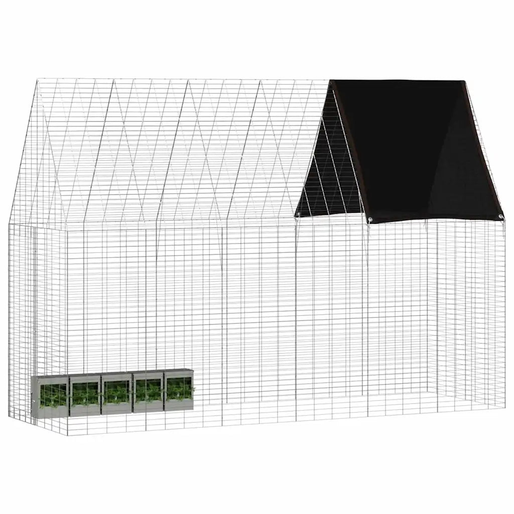 Gabbia per Conigli Argento 300 x 100 x 210 cm Acciaio zincato 42019247