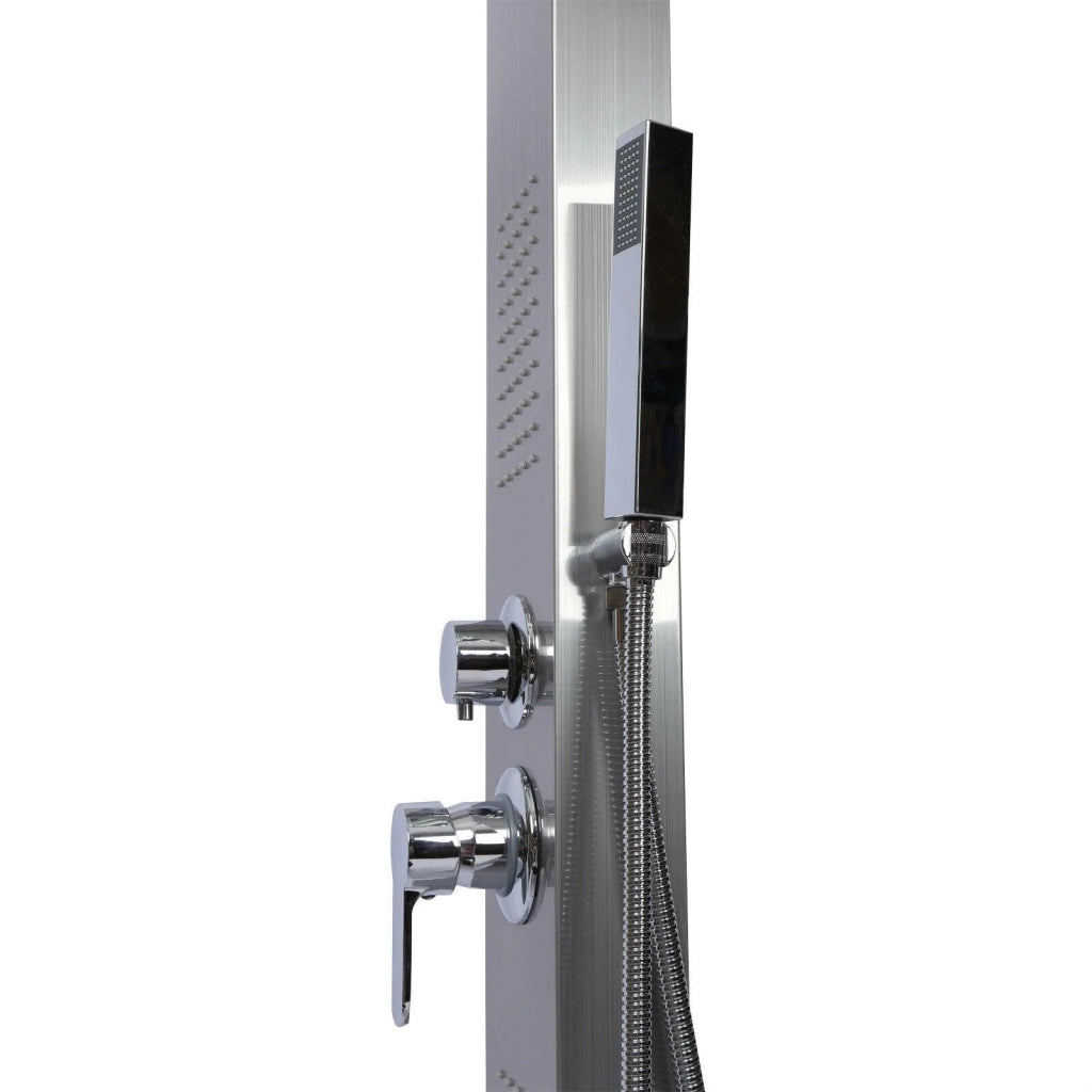 Soffione doccia a pioggia da parete in acciaio inox 130 cm con getti massaggianti e getto a pioggia 16_0002769