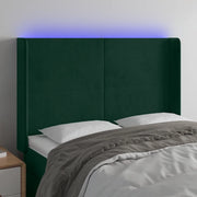 Testiera a LED Verde Scuro 147x16x118/128 cm in Velluto 3123819
