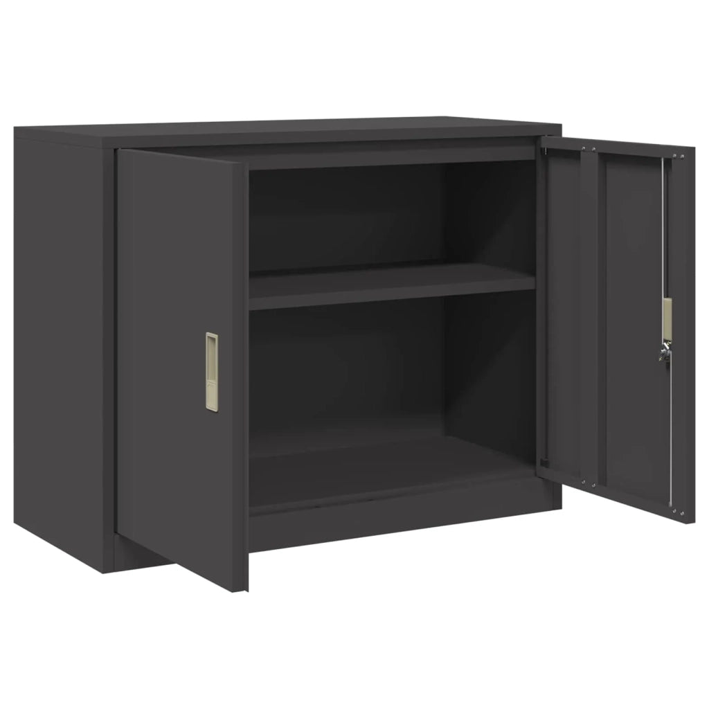 Armadio Nero 90 x 40 x 70 cm Acciaio