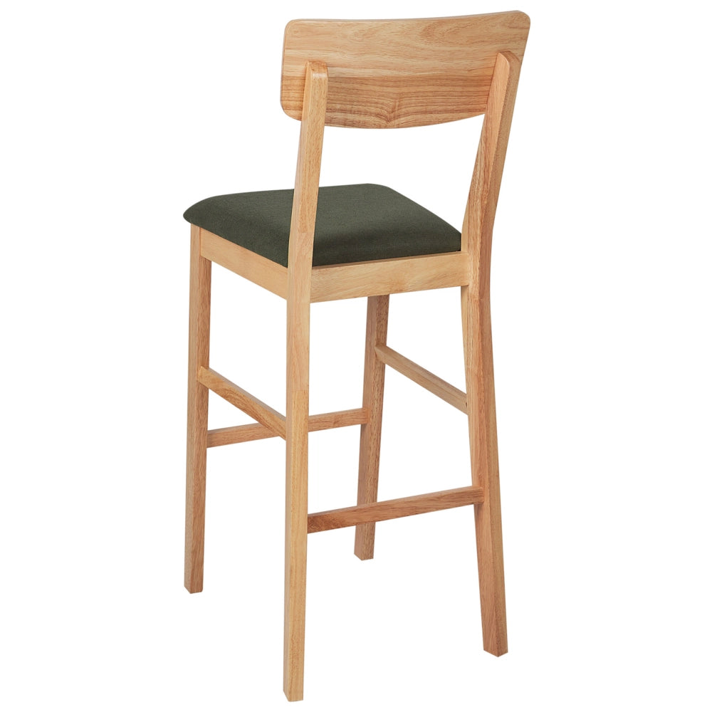 Set di 2 sedie da bar con seduta imbottita in legno chiaro verde chic elegante