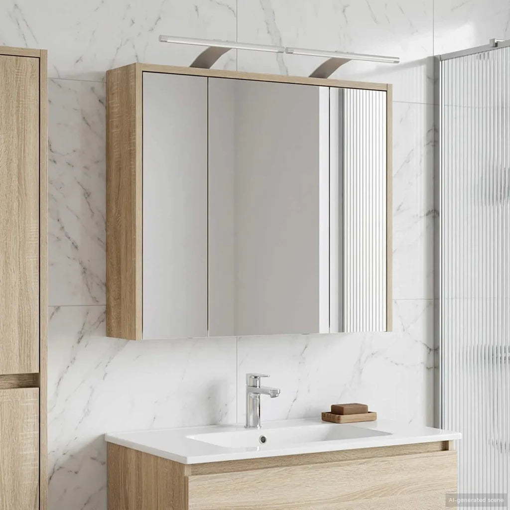 Mobiletto per specchio da bagno Rovere Sonoma