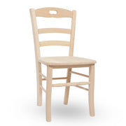 Sedia da sala da pranzo Loris in legno grezzo da dipingere con seduta massello