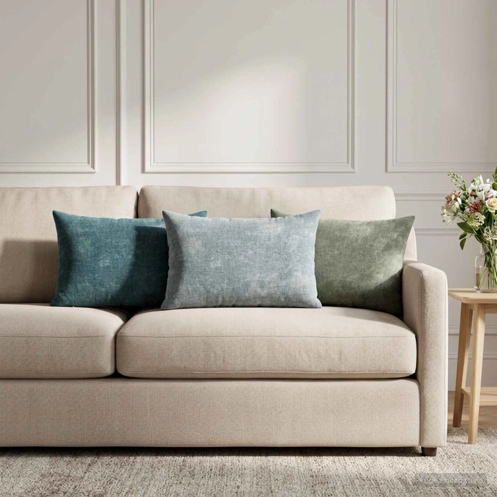 Federa 6 pz HEERLEN Azzurro 30 x 50 cm Tessuto Chenille 907792