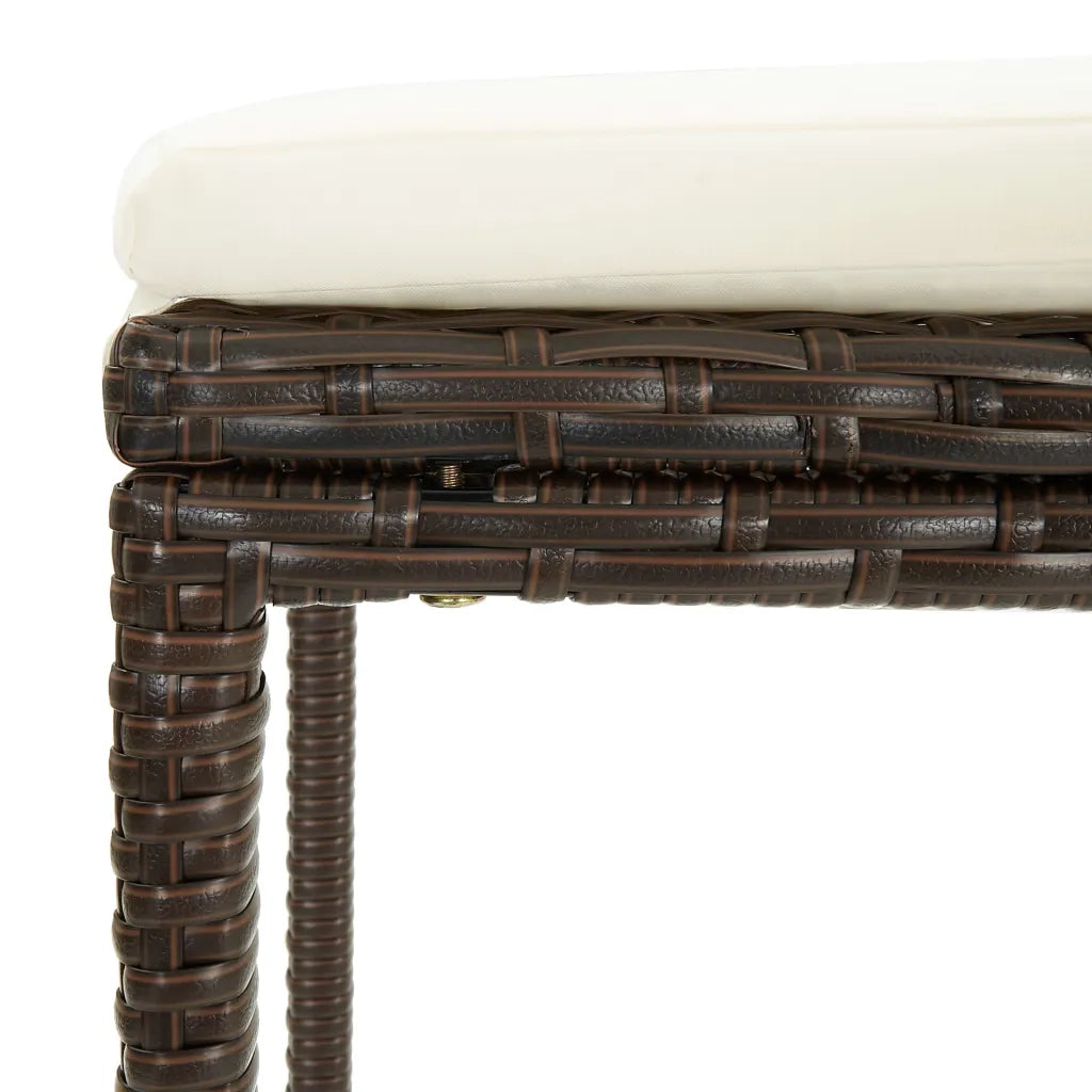 Set Bar da Giardino 3 pz con Cuscini Marrone cod mxl 41396