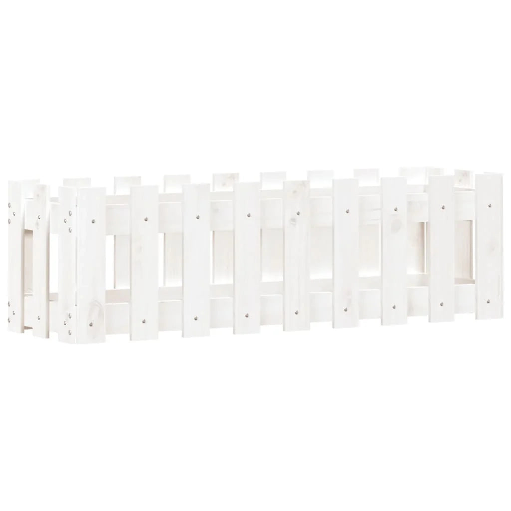 Fioriera rialzata per piante fiori patio giardino design del giardino con recinzione 100 x 30 x 30 cm pino bianco massiccio 02_0039785