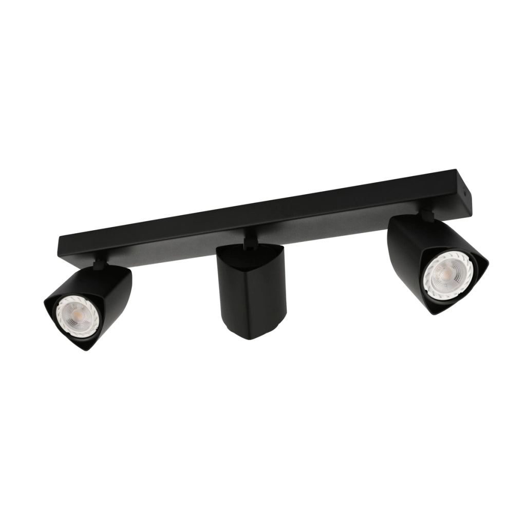 Faretto soffitto triplo nero orientabile 3xGU10 35W Italux