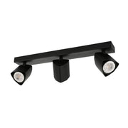 Faretto soffitto triplo nero orientabile 3xGU10 35W Italux