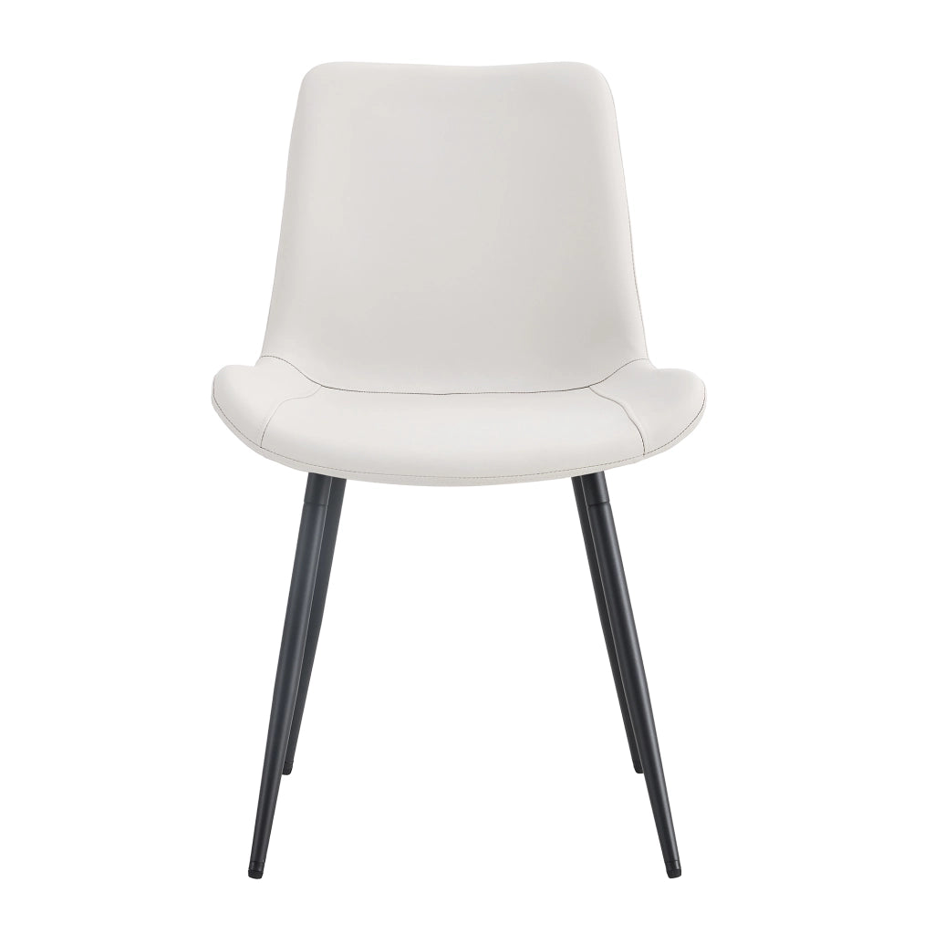 Sedie da pranzo, 4 pezzi in ecopelle bianca e nera con schienale ergonomico, struttura in metallo e piedini antiscivolo