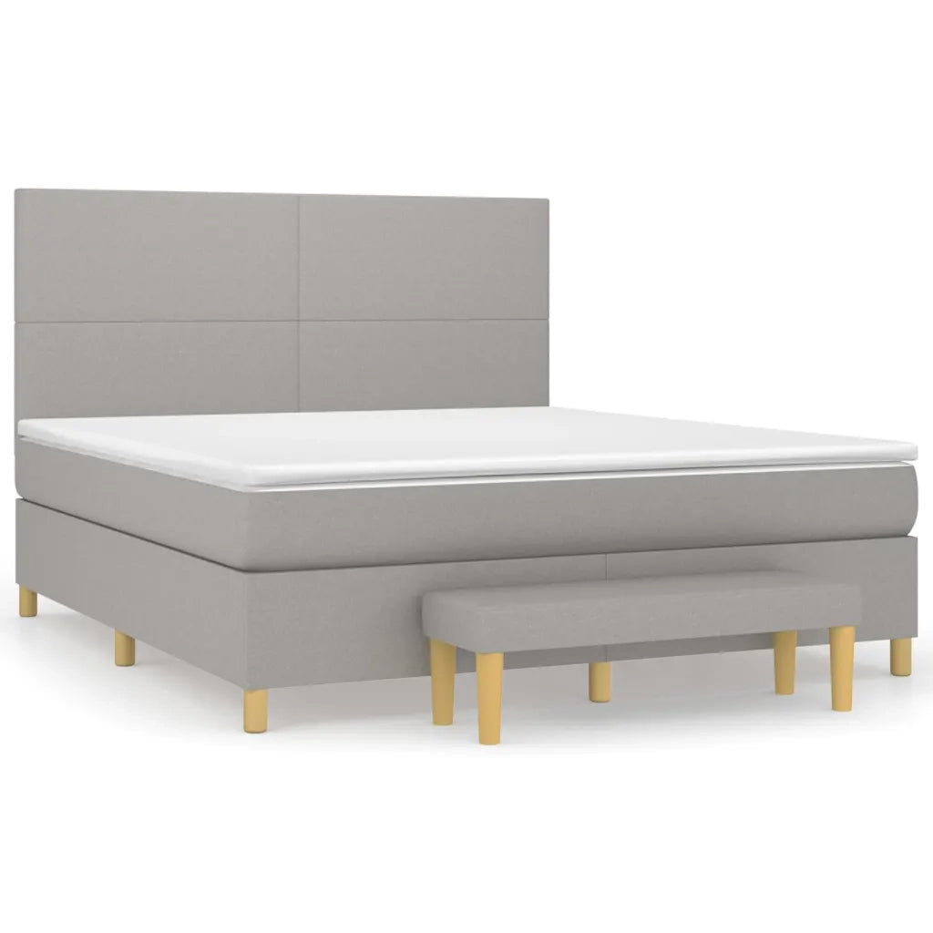 Giroletto a Molle con Materasso Grigio Chiaro180x200 cm Tessuto