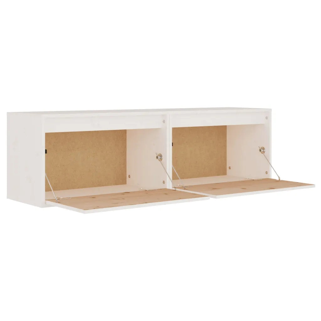 Pensili Bianchi 2 pz 60x30x35 cm in Legno Massello di Pino 813448
