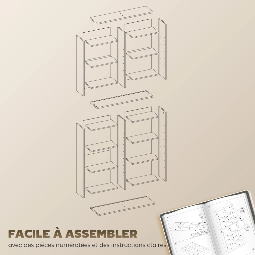 Libreria porta CD DVD Blu-ray ¨C Xylo ¨C 18 scomparti legno naturale 78,5x24x175 cm