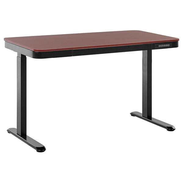 Scrivania elettrica ad altezza regolabile legno scuro e nero 120x60 cm ufficio studio lavoro