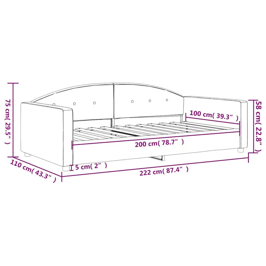 Letto da Giorno Blu 100x200 cm in Velluto 354142