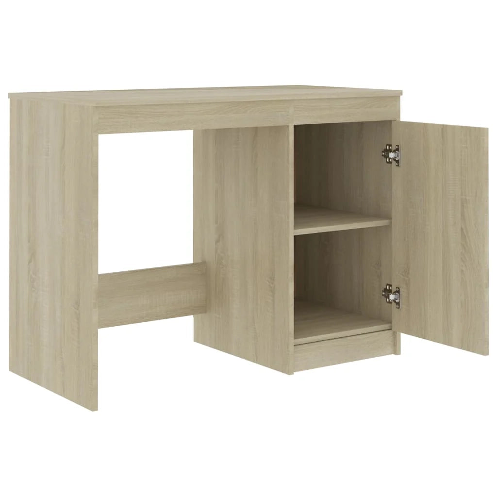 Scrivania tavolo postazione di lavoro mobile per computer studio rovere Sonoma 140 x 50 x 76 cm legno ingegnerizzato marrone 02_0023655