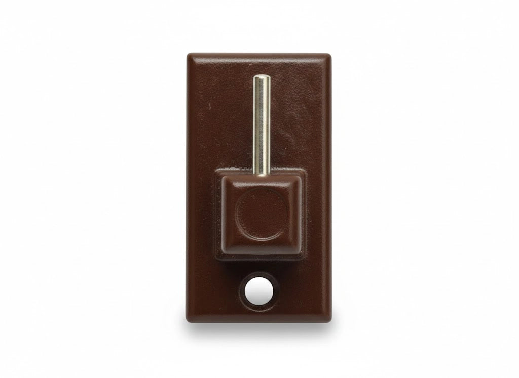 GANCIO PER BRIS BRIS METALLO IN BLISTER- - verniciato marrone, mm.32x18, in bl.2 pz. - 12 blister