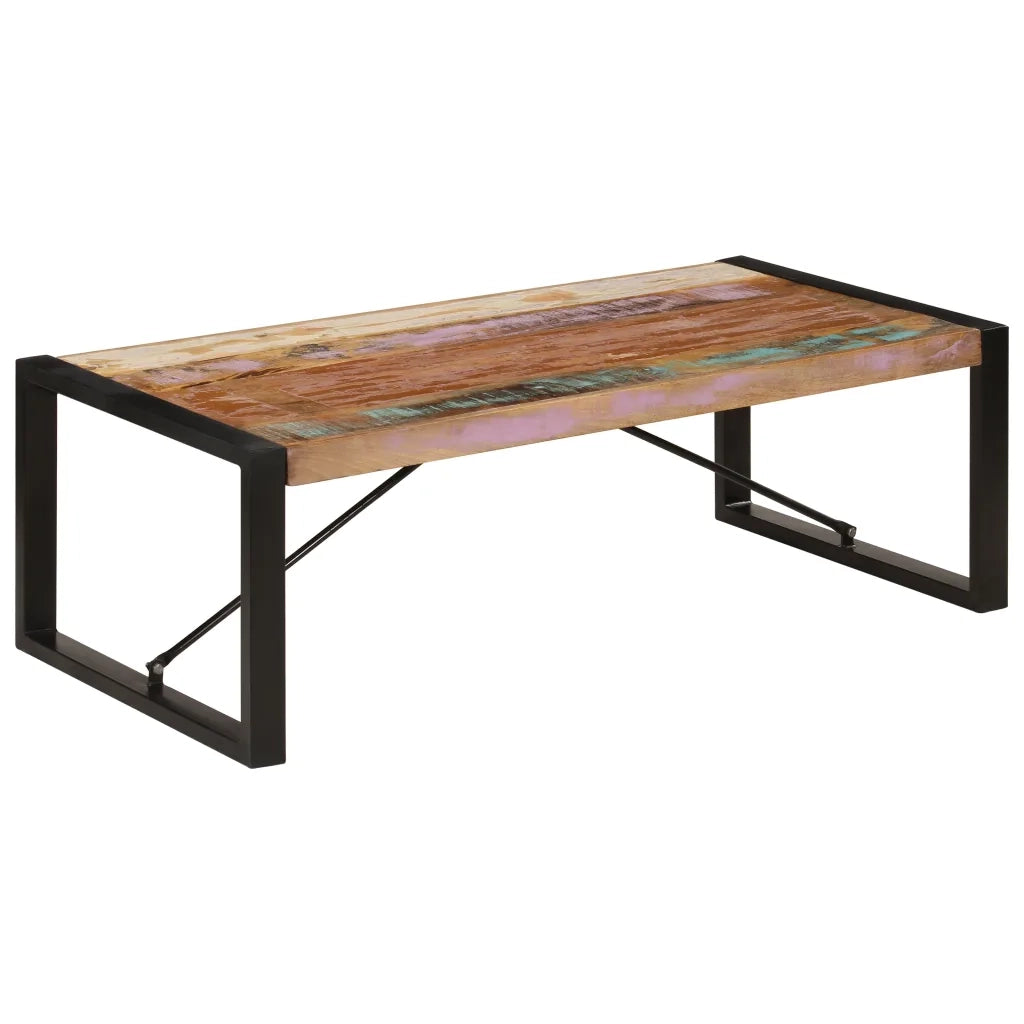 Tavolino da CaffÃ¨ in Legno Massello Recuperato 120x60x40 cm