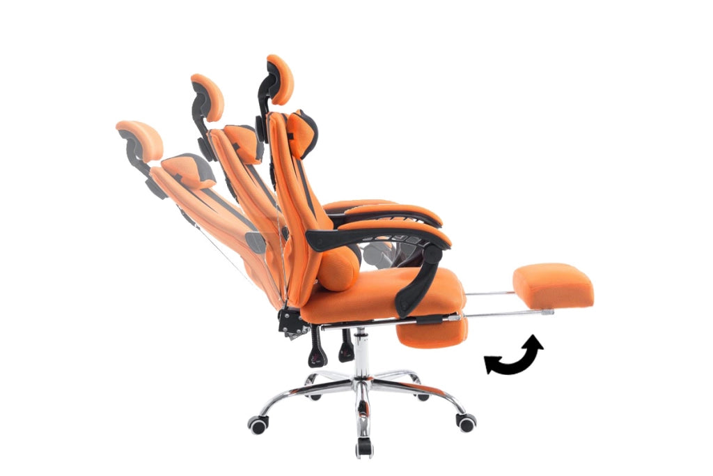 Sedia da ufficio Fellow con poggiappiedi arancione