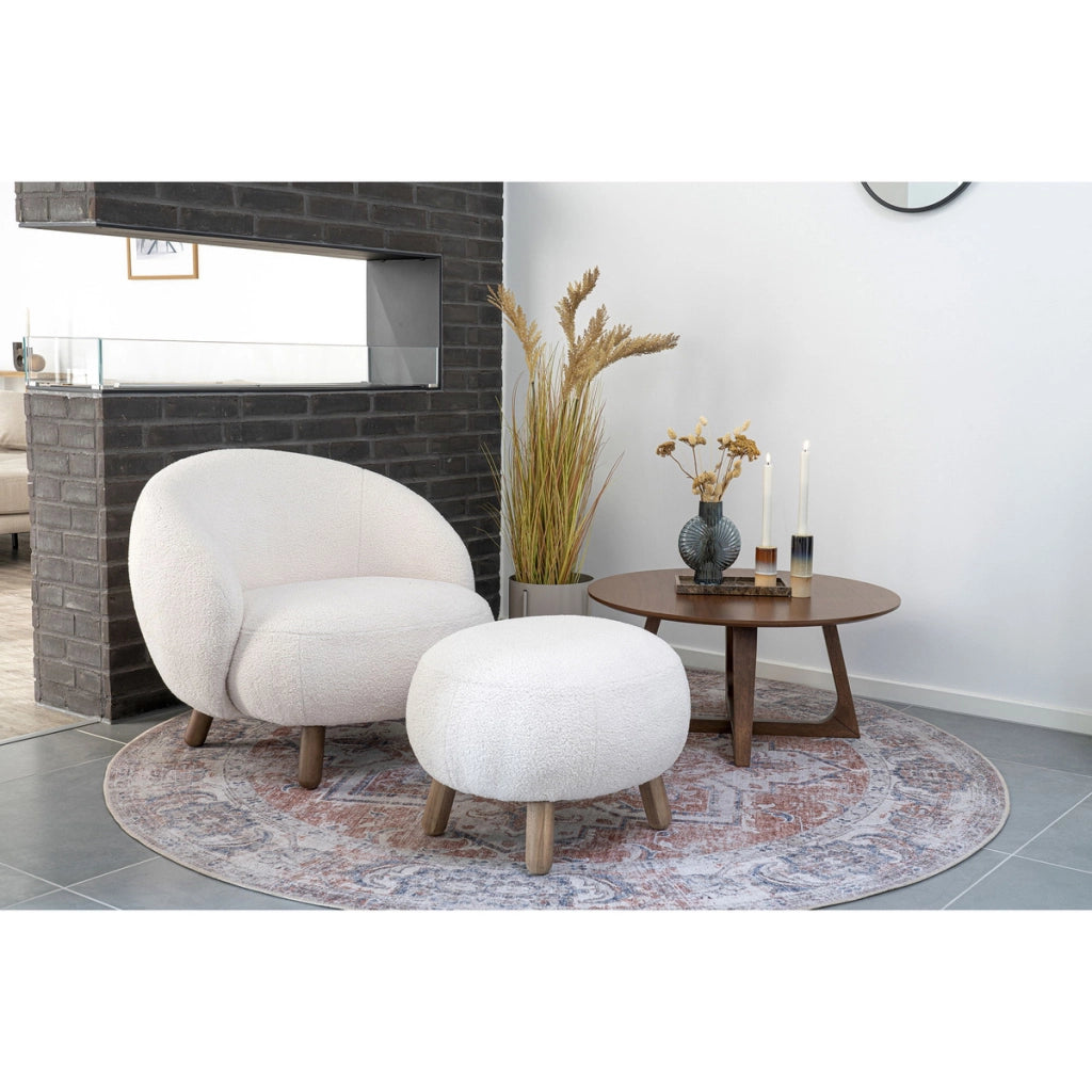 Pouf Savona, Bianco, Poliestere, 47x56x41,5 cm