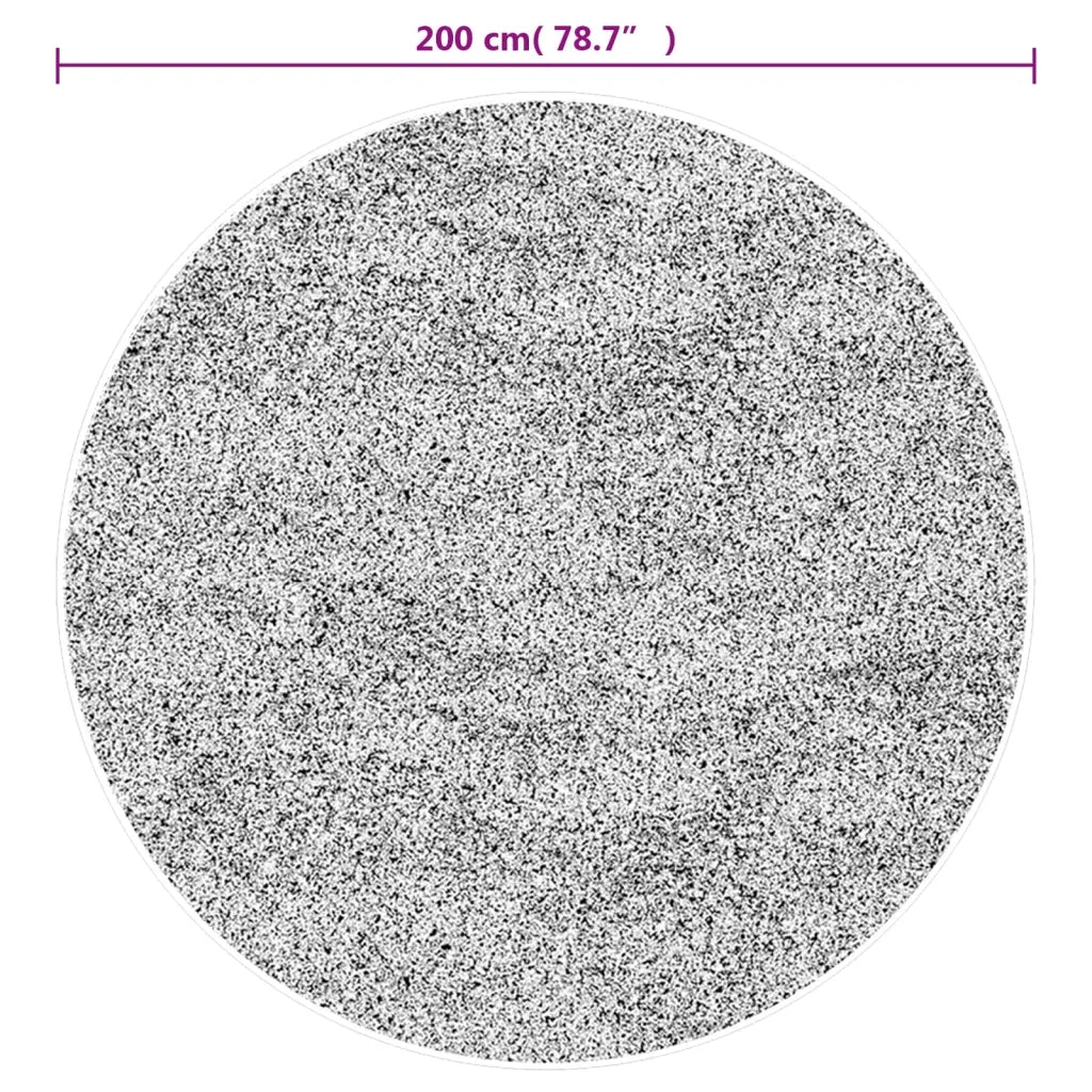 Tappeto Lavabile Nero e Oro Ø 200 cm 136630