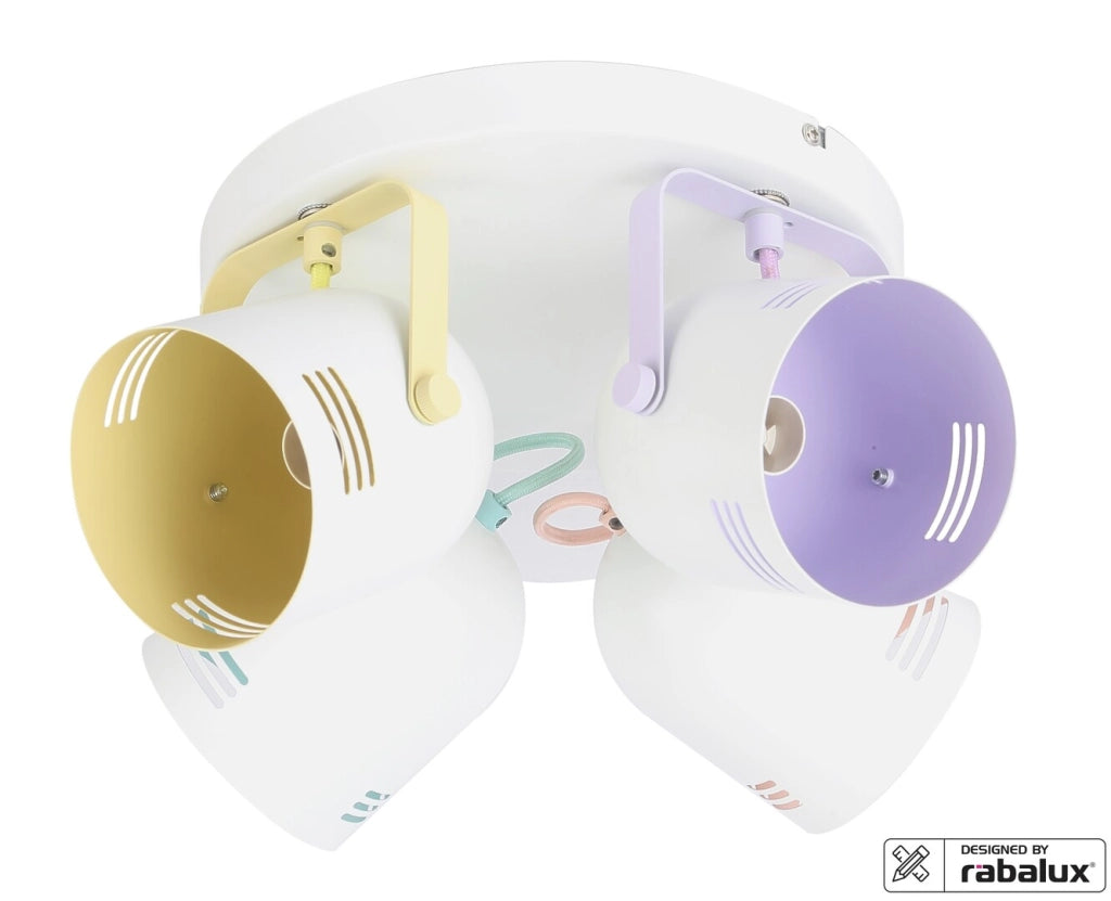 Faretto soffitto bambini bianco multicolor 4xE14 Rabalux Minuet
