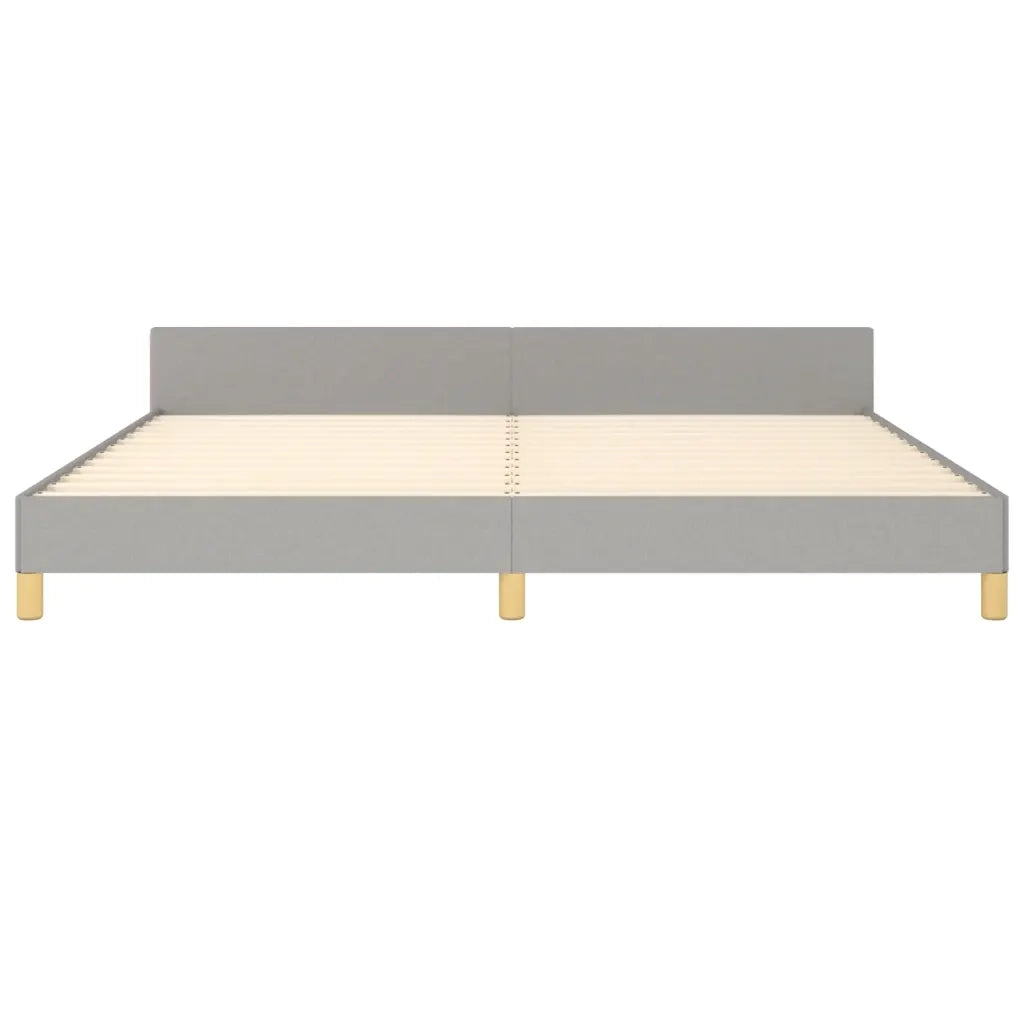Giroletto con Testiera Grigio Chiaro 200x200 cm in Tessuto 3125324