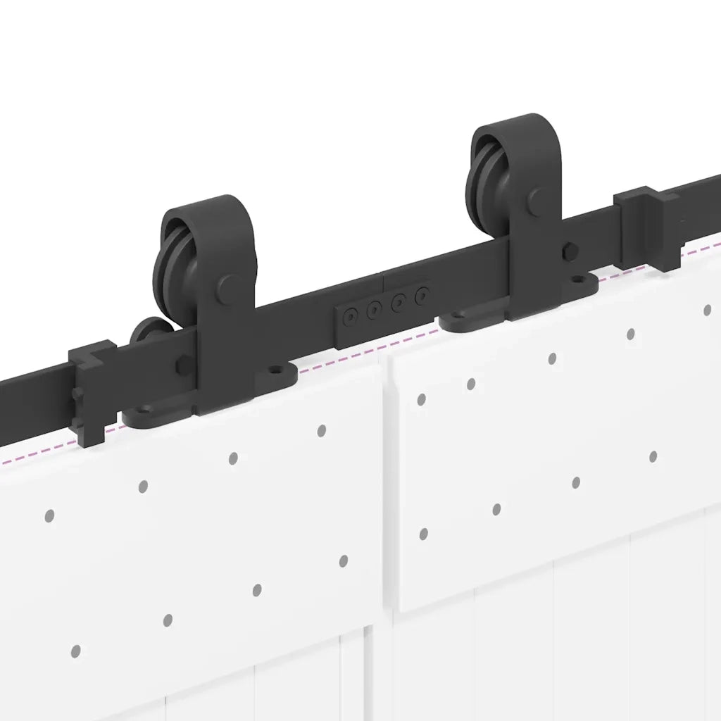 Kit di Binari per Porte Scorrevoli 427 cm Acciaio Nero 3295788