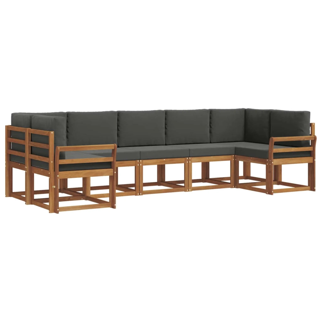 Set di divani da esterno con cuscino 7 pcs Naturale e Antracite