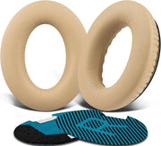 Orecchini di protezione in pelle di cuoio Adatti per cuffie in cuffia Bose, sostitutivi di orecchini Adatti per Bose QuietComfort 15 QC15 QC25 QC2 QC35/Ae2 Ae2i Ae2w/SoundTrue e SoundLink Over-Ear serie - Beige