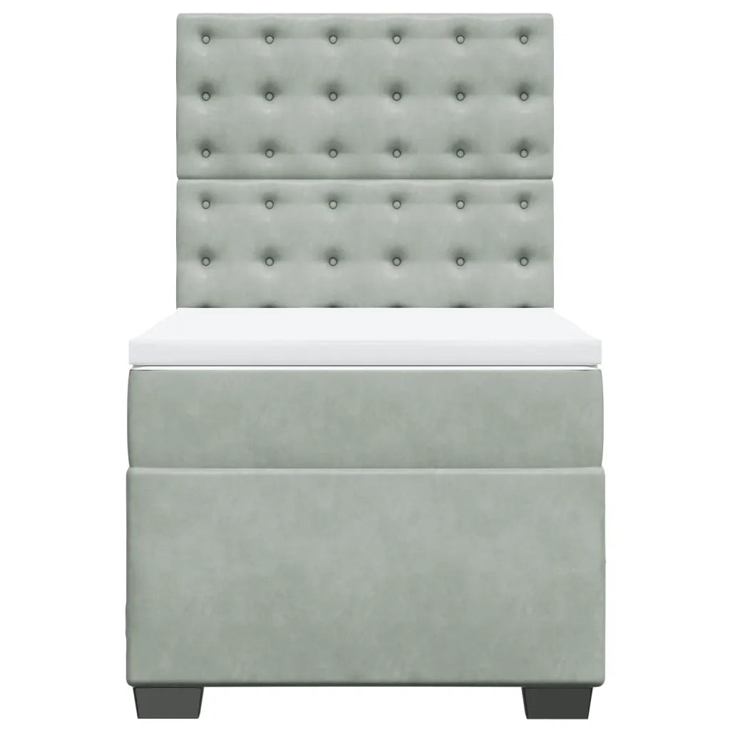 Giroletto a Molle con Materasso Grigio Chiaro 80x200 cm Velluto 3290774