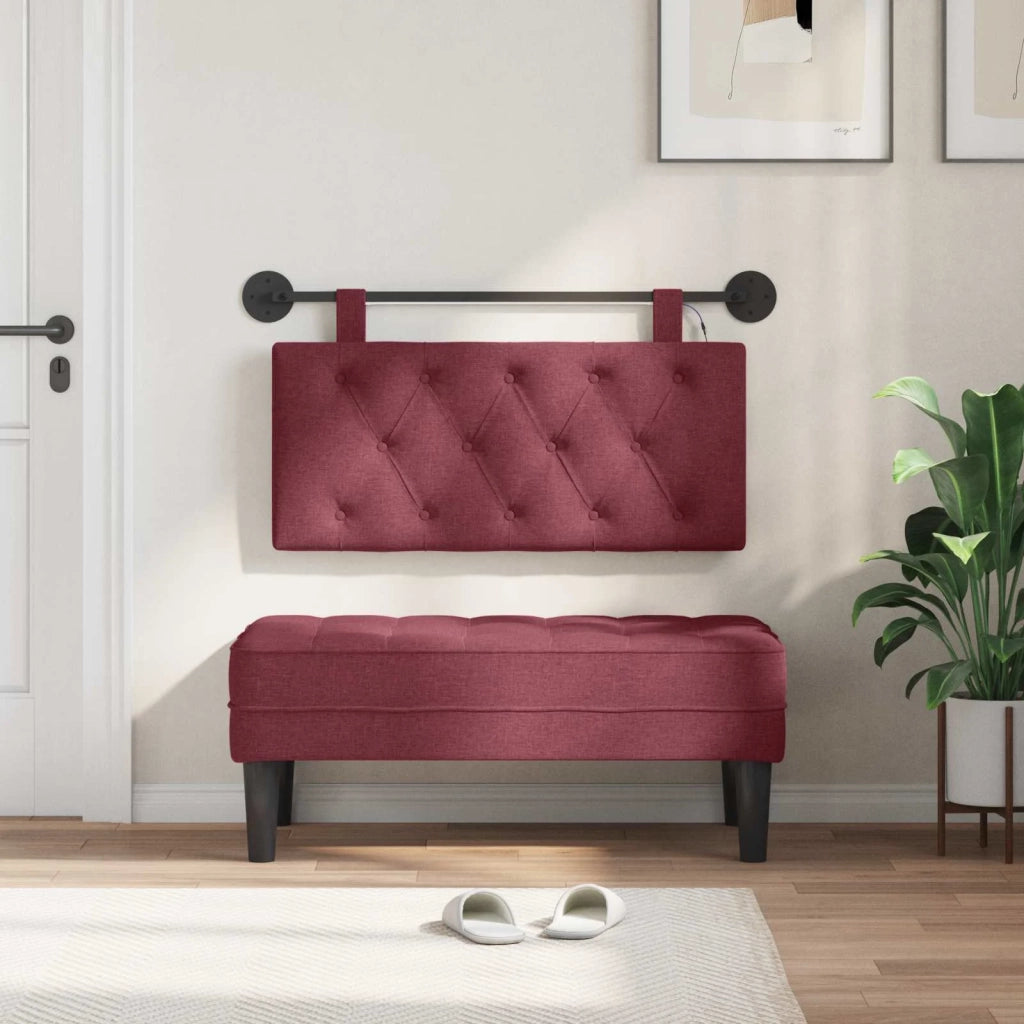 Testiera sospesa Con luce LED Rosso Vino Tessuto