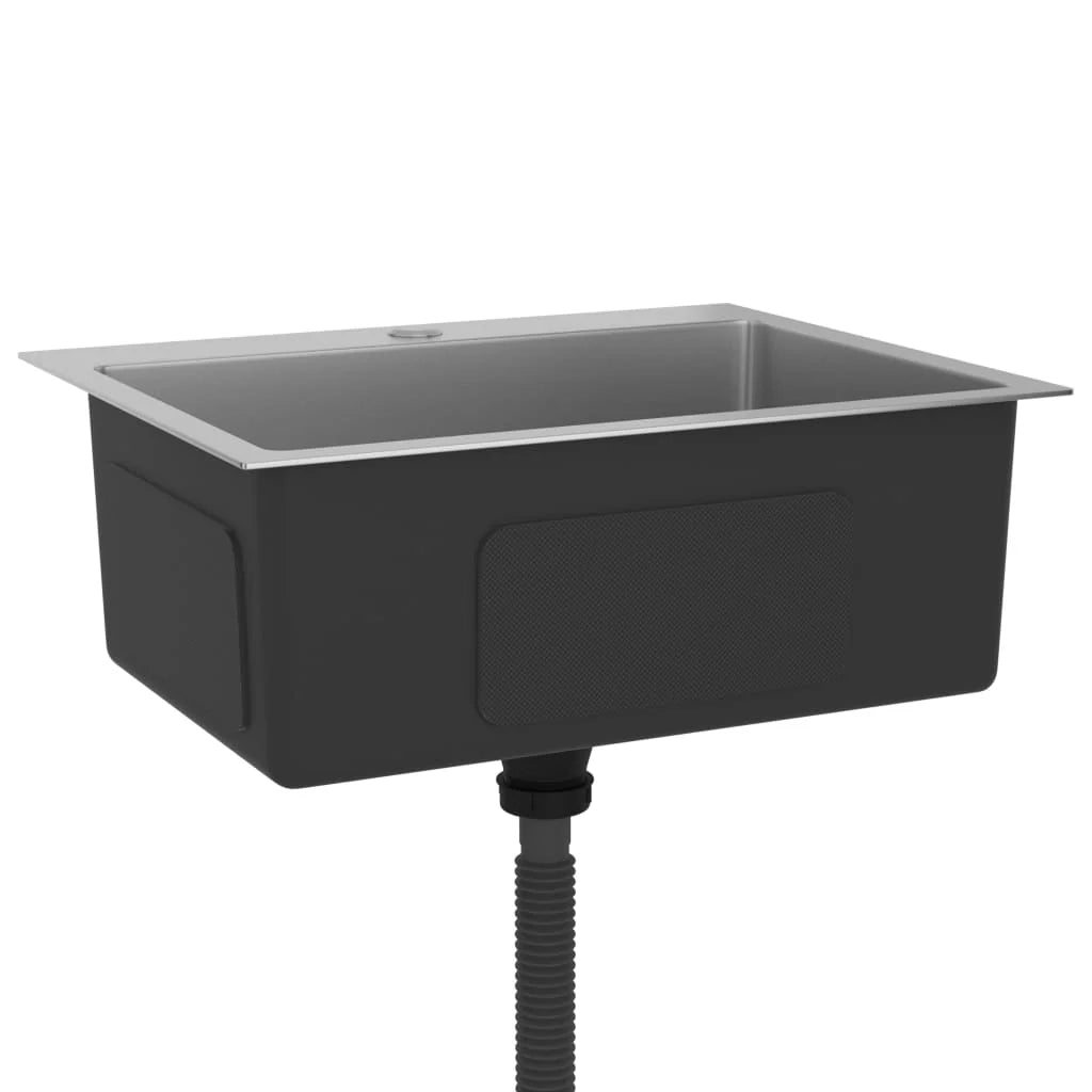 Lavello da cucina fatto a mano 55 x 44 cm acciaio inox argento 02_0002461