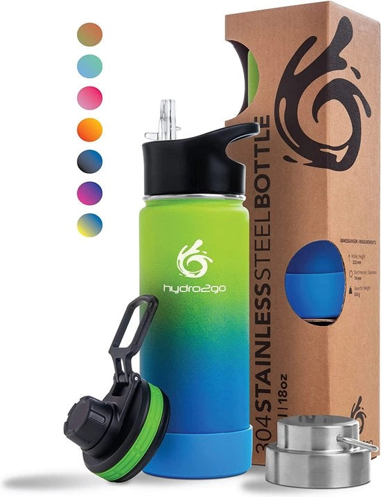Bicchiere di plastica RVS 950 ml – 12 ore caldo / 24 ore freddo – 3 bocchette – BPA libero – Earth