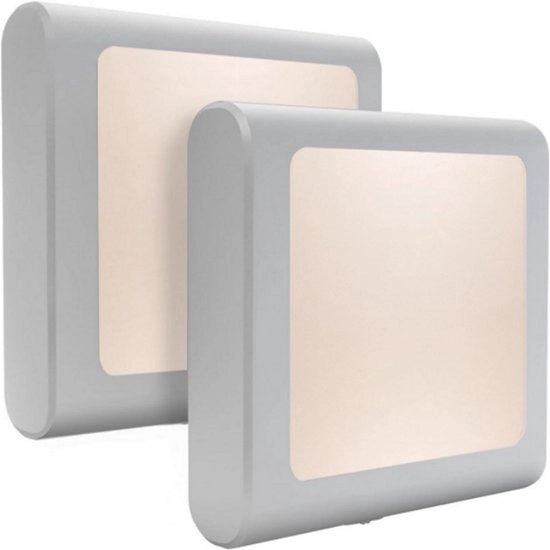 Due lampade da notte LED - Fusto con cavo - Luce calda - Regolabile - Lampada da notte per bambini/adulti