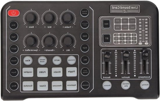 Pannello di Mixaggio Audio Bluetooth Professionale - Grande Membrana di Raffreddamento del Rumore - 15 Effetti Speciali - Ambiente Nero.