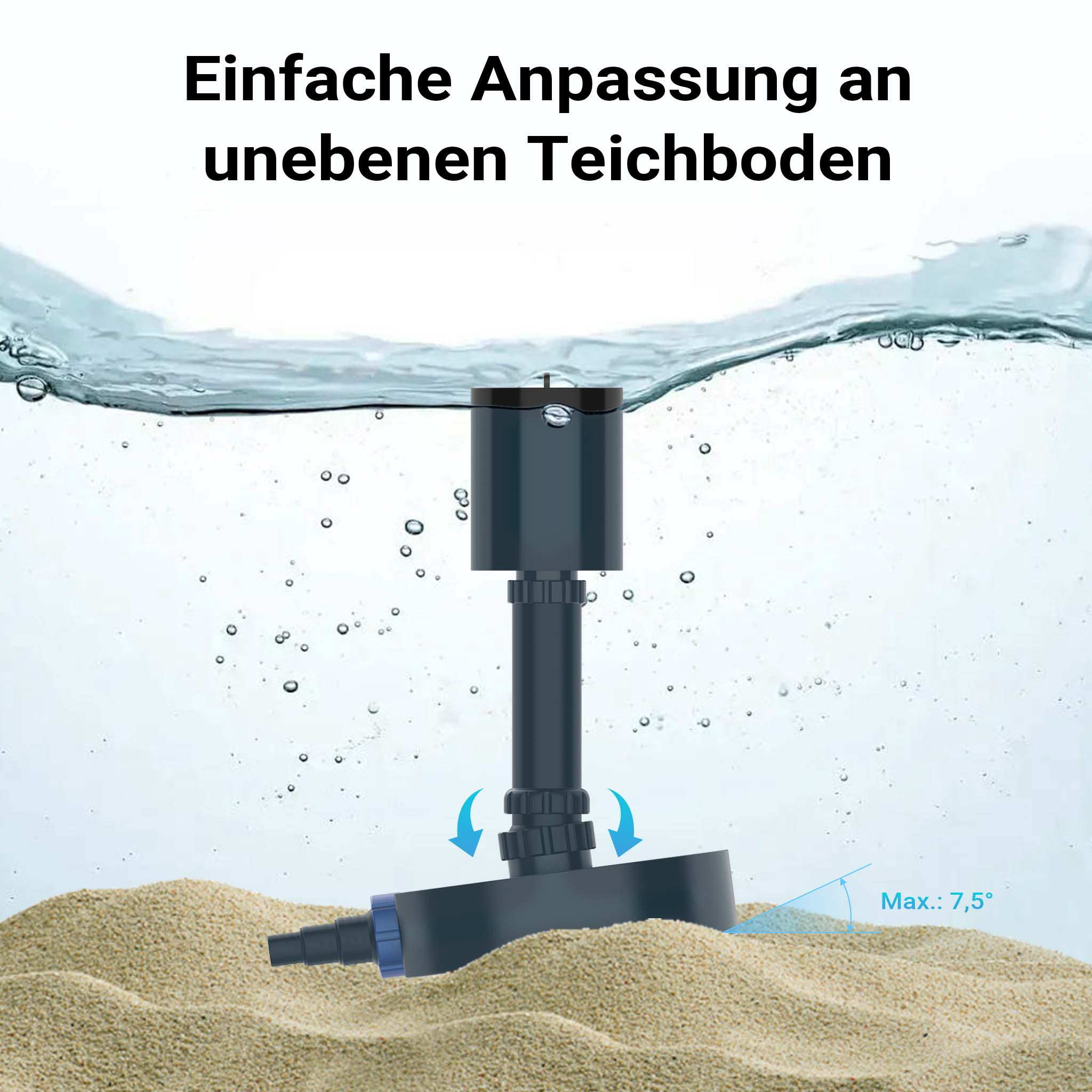 Skimmer di superficie CSP-40 per laghetti fino a 40 m², altezza regolabile 650–850 mm