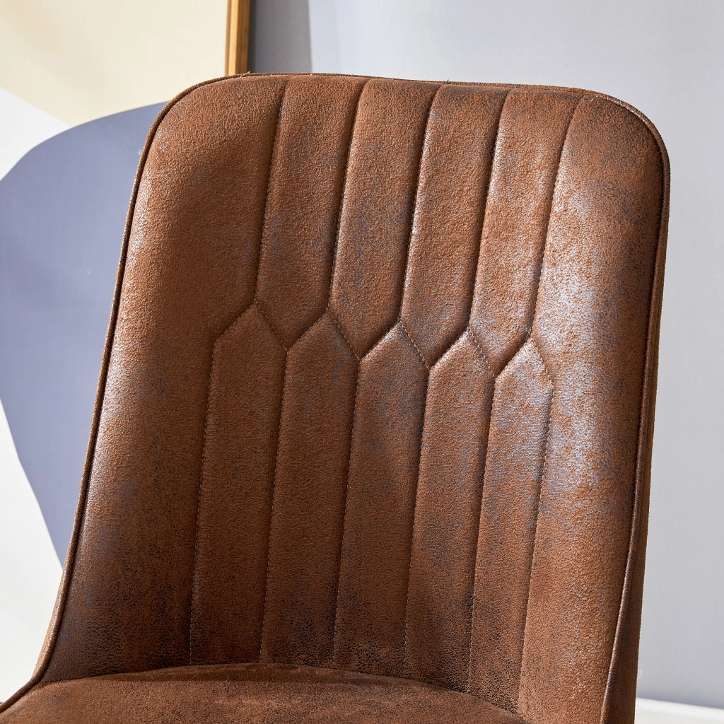 Set tavolo e sedie con 1 tavolo rotondo; 4 sedie e ripiano in vetro in tessuto; MDF e metallo marrone e nero