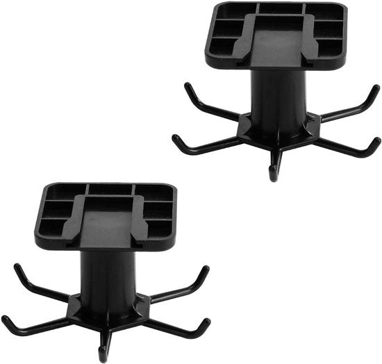 Due supporti rotanti per la cucina - 360 gradi girevoli - nero - utili per accessori da cucina - chiodo adesivo per bagno/porta